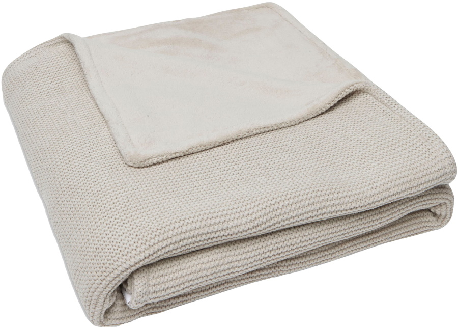 wervelkolom Compliment prioriteit Jollein Basic Knit Nougat / Fleece 100 x 150 cm Ledikantdeken | MamaLoes