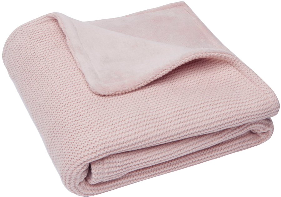 Jollein Basic Knit Pale Pink / Fleece 75 x 100 cm Wiegdeken 517-511-65310 Roze