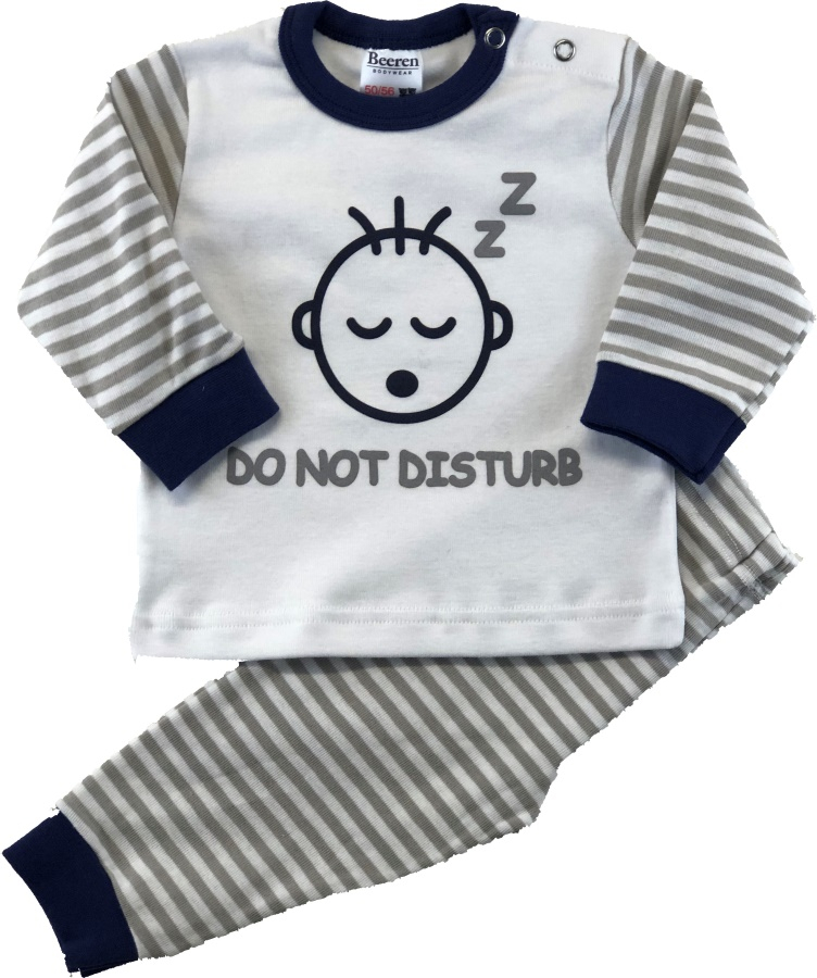 alliantie Ademen buurman Beeren Bodywear Do Not Disturb Grijs Maat 74/80 Baby Pyjama | MamaLoes