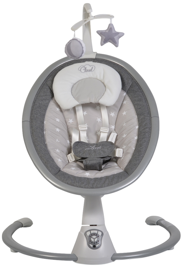 Cangaroo Cloud Grey Stars Swing Elektrische Babyschommel 48123 Grijs