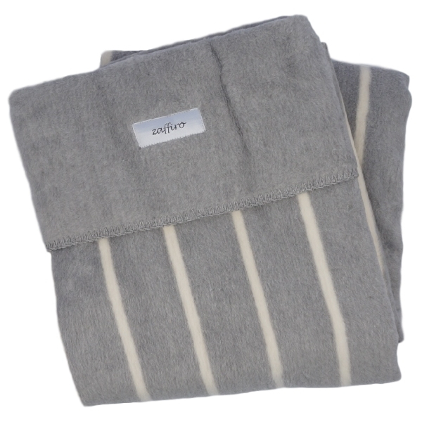 Zaffiro Grijs&Ecru Gestreept 100 x 150 cm Ledikantdeken 15366 Grijs, ecru