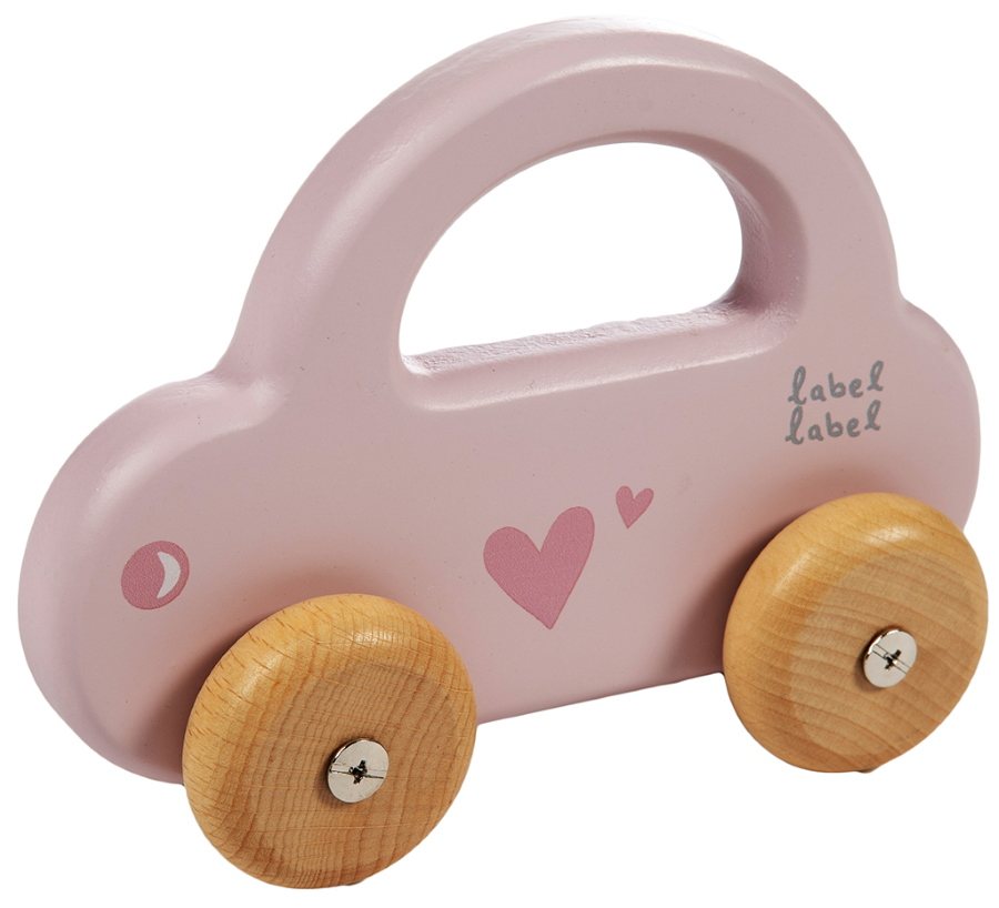 Maken Raad eens Vooruitgang Label Label Roze Houten Speelgoed Auto | MamaLoes