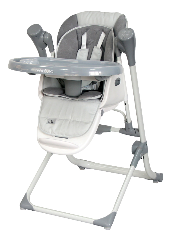 Lorelli Ventura Cool Grey Stars Kinderstoel en Babyswing 1010030-2147 Grijs / wit