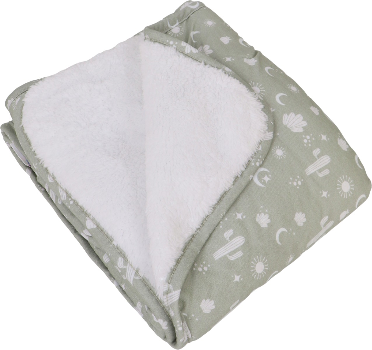 Petite Amélie ® Wiegdeken 100x80 cm (LxB) - Gouden pompons - Babydeken 100% Organisch