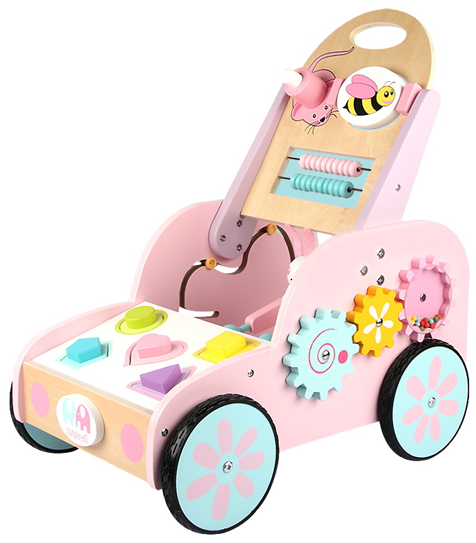 capaciteit Memoriseren Omzet Eco Toys Roze Houten Activiteiten Loopwagen HC494888
