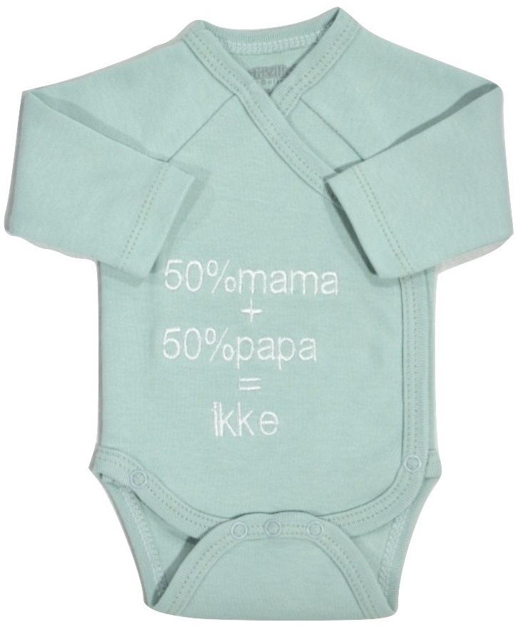 mooi Manoeuvreren restaurant Petit Villain 50% Mama + 50% Papa = Ikke Maat 56 Groen Romper